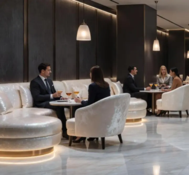Luksuzni hotelski interijer Casine Luxe resorta s atmosferskom rasvjetom i elegantnim dizajnom