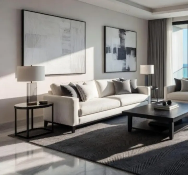 Prostrani dnevni boravak Signature suitea u Casine Luxe hotelu