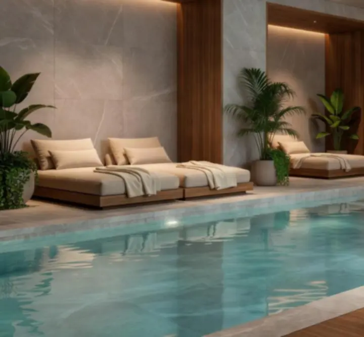 Moderna spa i wellness oaza s toplom rasvjetom u Casine Luxe resortu